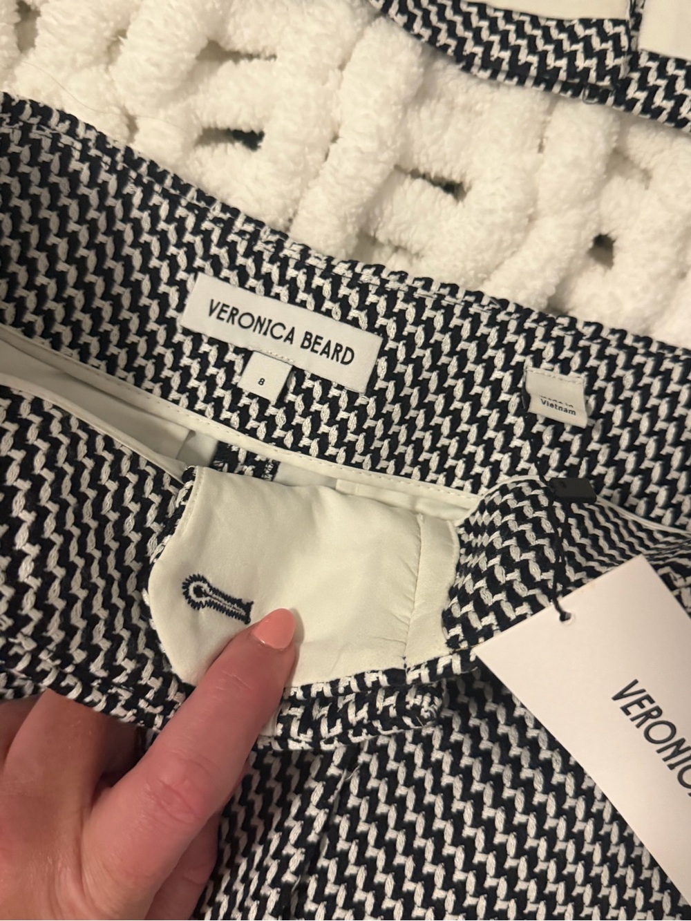 Veronica Beard Black and White Houndstooth Shorts - Picture 2 of 3